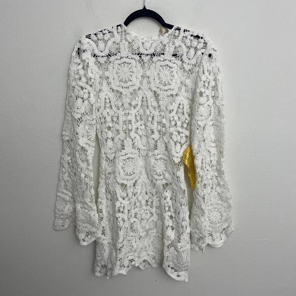 BRONX AND BANCO Marley Crochet Mini Dress WHITE SIZE S NWT $650MSRP - Picture 5 of 10